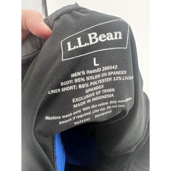 LL Bean Men’s Black Mountain Bike Padded Cycling Cargo Shorts Large - Picture 4 of 4
